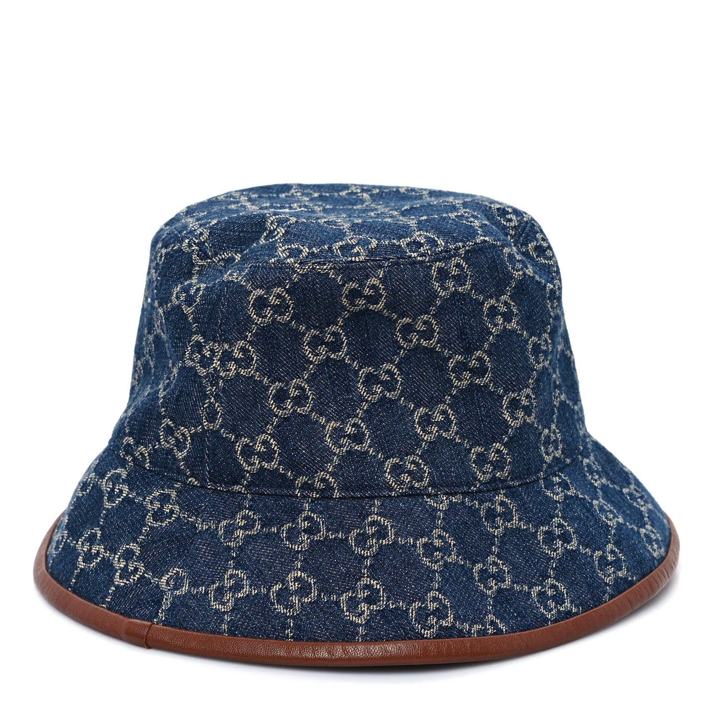 Washed Jacquard Denim Nappa GG Monogram Oscar Bucket Hat M Denim Cuir