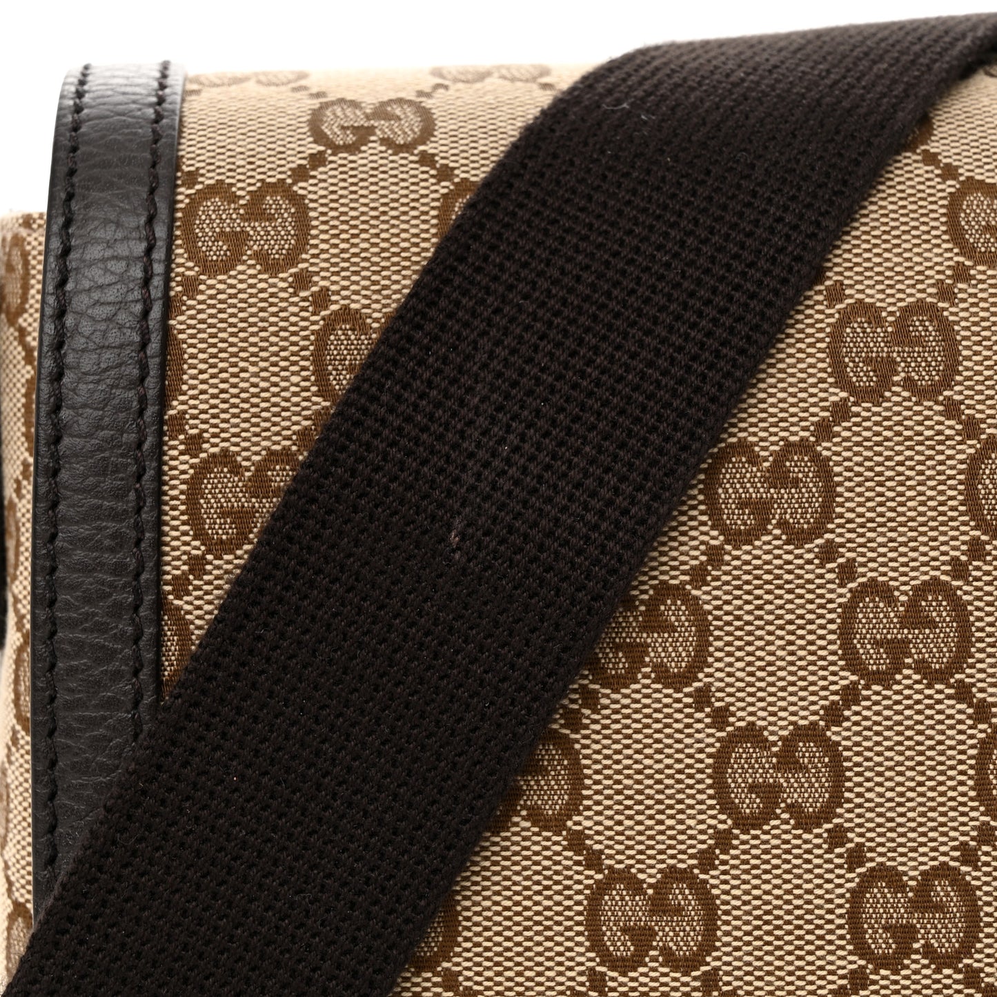 Monogram Flap Messenger Bag Beige Dark Brown
