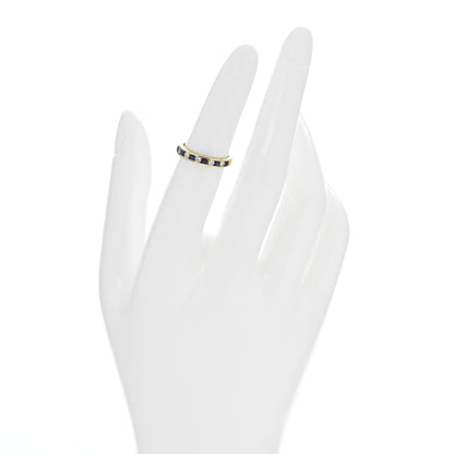 Tiffany 18K Yellow Gold Diamond Blue Sapphire Band Ring 49 5 2 of 4