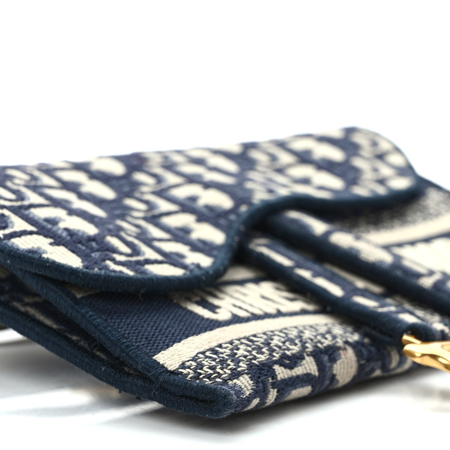 Christian Dior Oblique Slim Saddle Pouch Blue 8 of 11