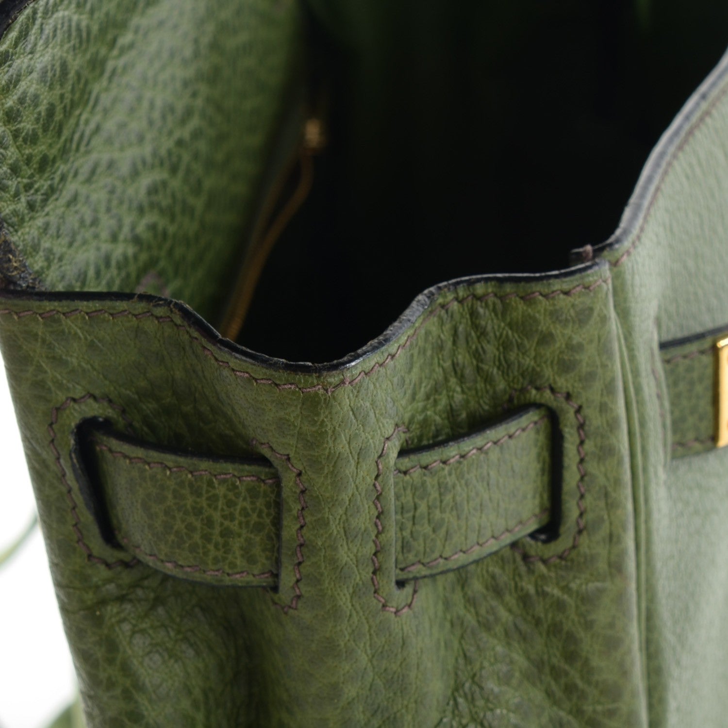 Hermes Buffle Gala Kelly Ado Backpack 28 Vert Olive 3 of 15