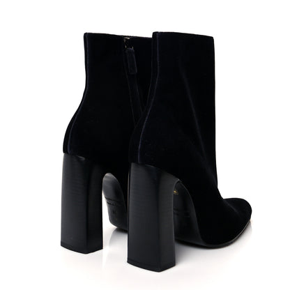Balenciaga Smooth Velvet Ankle Boots 38 Navy 4 of 6