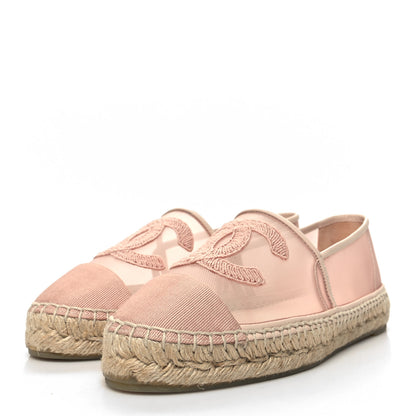 Chanel Mesh Grosgrain CC Espadrilles 39 Pink 3 of 8