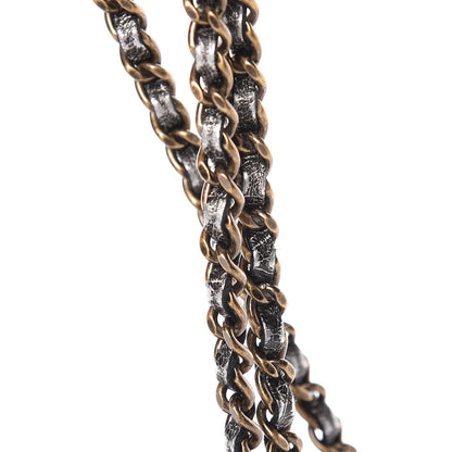 Chanel Cracked Metallic Calfskin Quilted Boy Wallet On Chain WOC Dark Silver 18 of 19