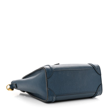 Celine Baby Drummed Calfskin Nano Luggage Blue 4 of 15