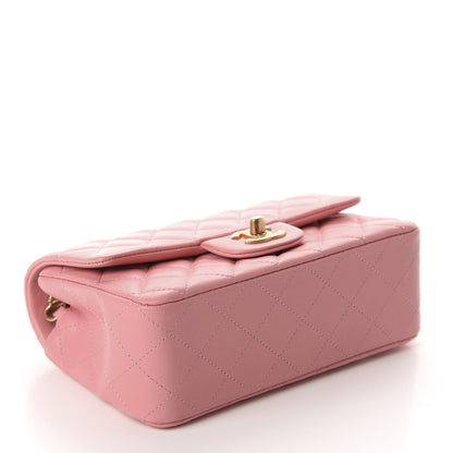 Chanel Lambskin Quilted Mini Rectangular Flap Pink 3 of 10