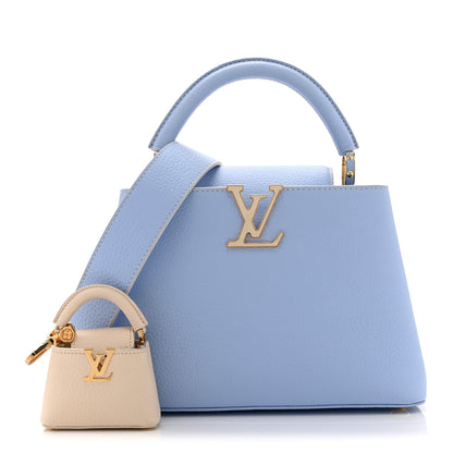 Louis Vuitton Taurillon MiniMe Capucines BB Candy Blue 3 of 11