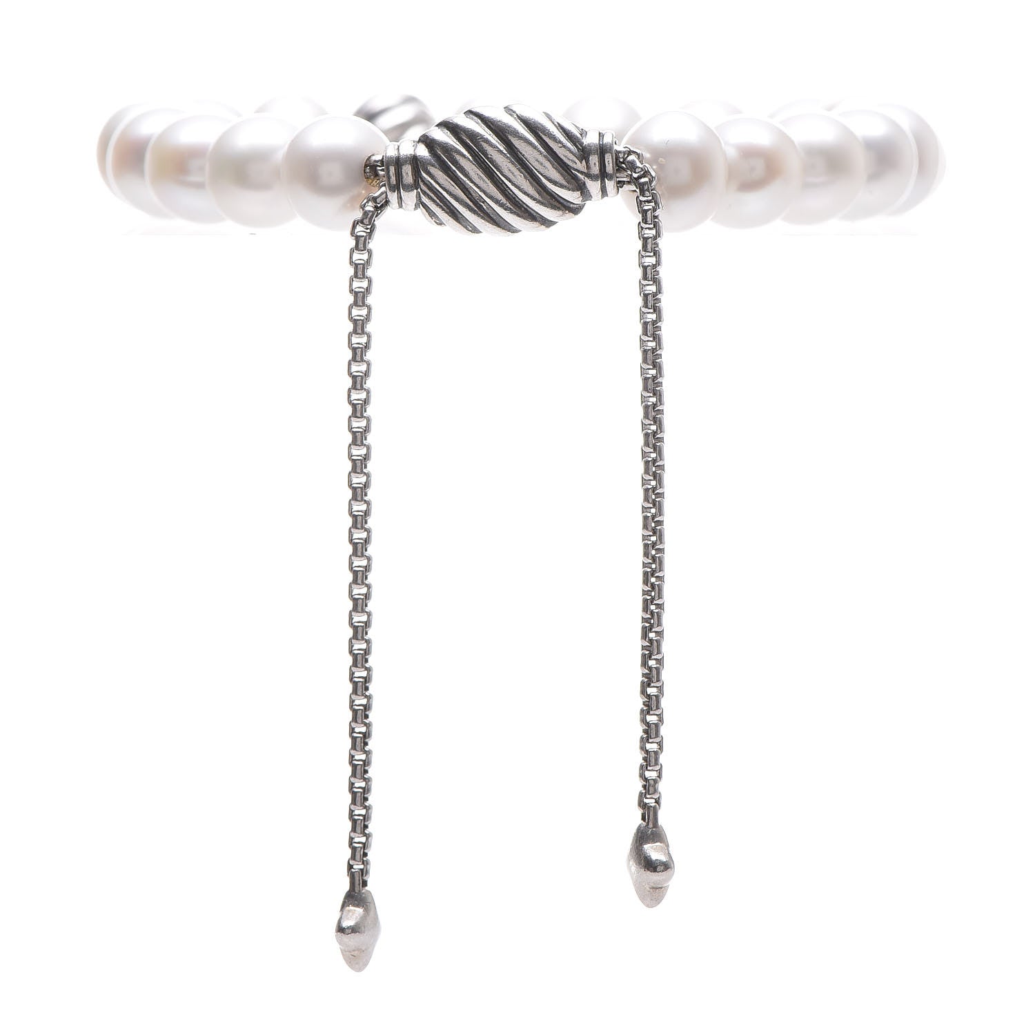 David Yurman Sterling Silver Pearl 8mm Spiritual Bead Bracelet 1 of 4