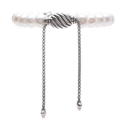 David Yurman Sterling Silver Pearl 8mm Spiritual Bead Bracelet 1 of 4