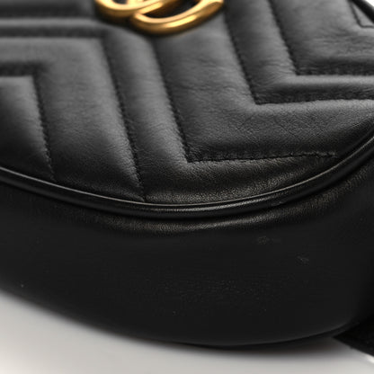 Gucci Calfskin Matelasse GG Marmont Belt 75 30 Bag Black 10 of 10