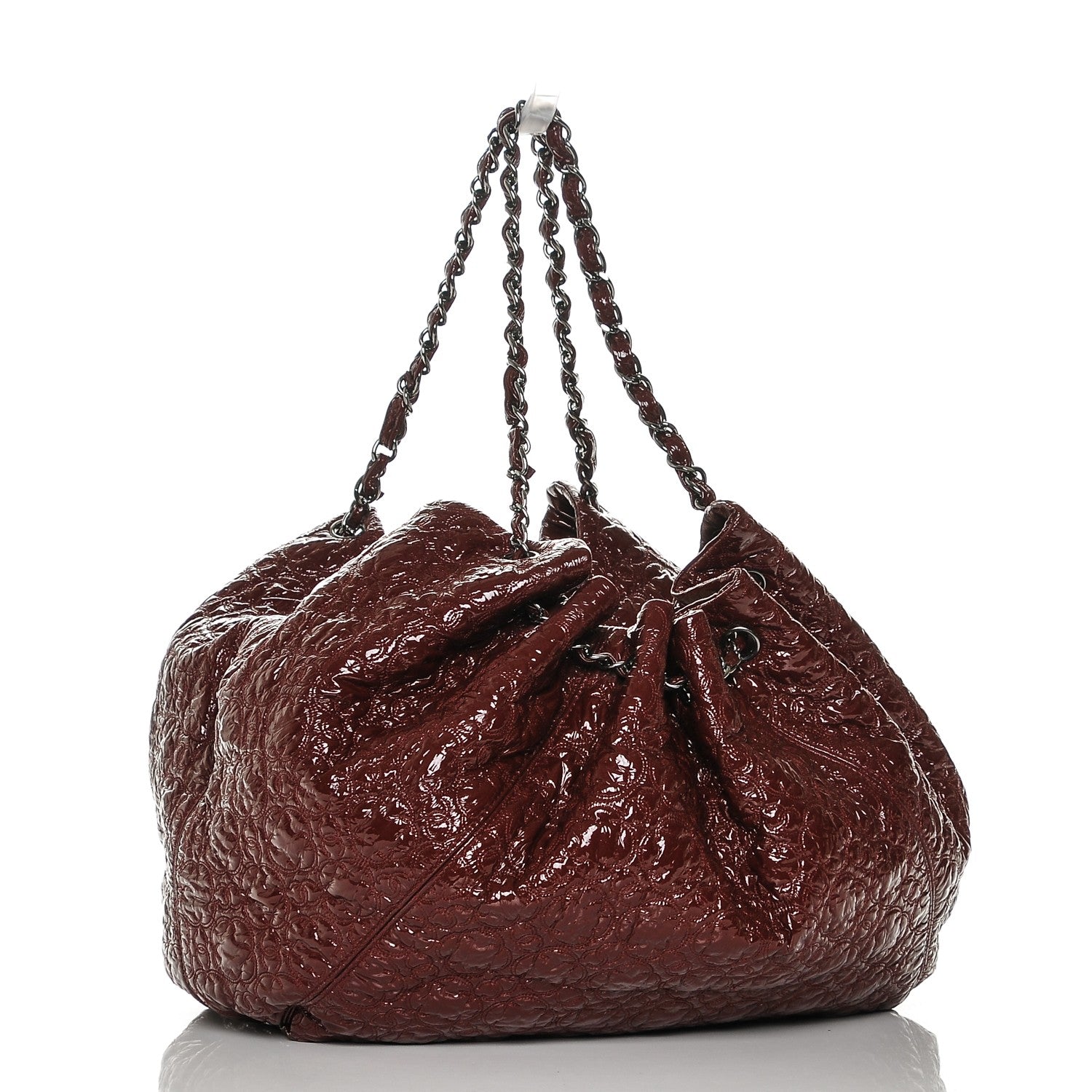 Chanel Vinyl Rock In Moscow Cabas Tote Burgundy 3 of 7