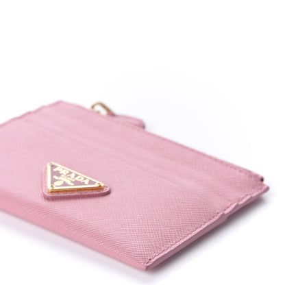Prada Saffiano Metal Zip Card Holder Petalo 7 of 8