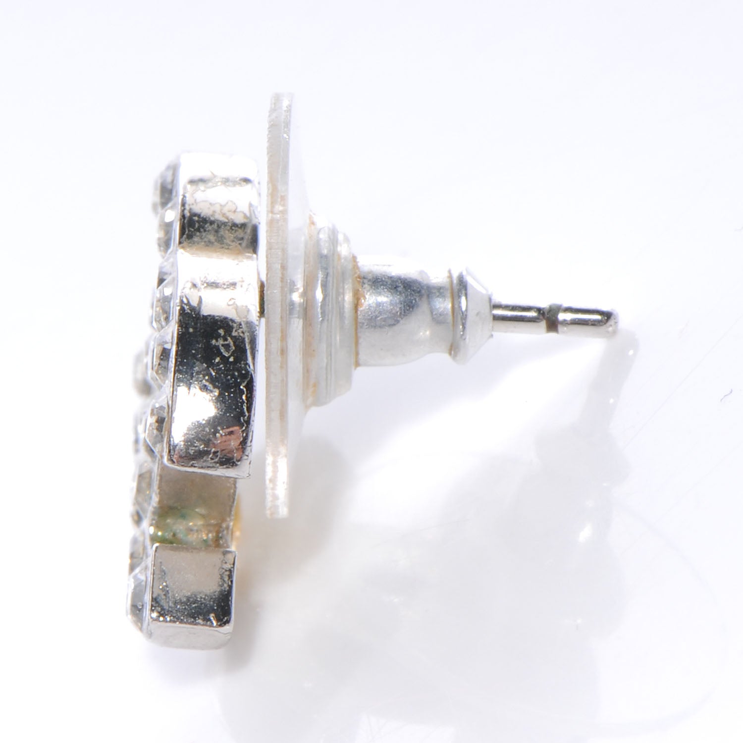 Chanel Crystal CC Earrings Silver 3 of 5