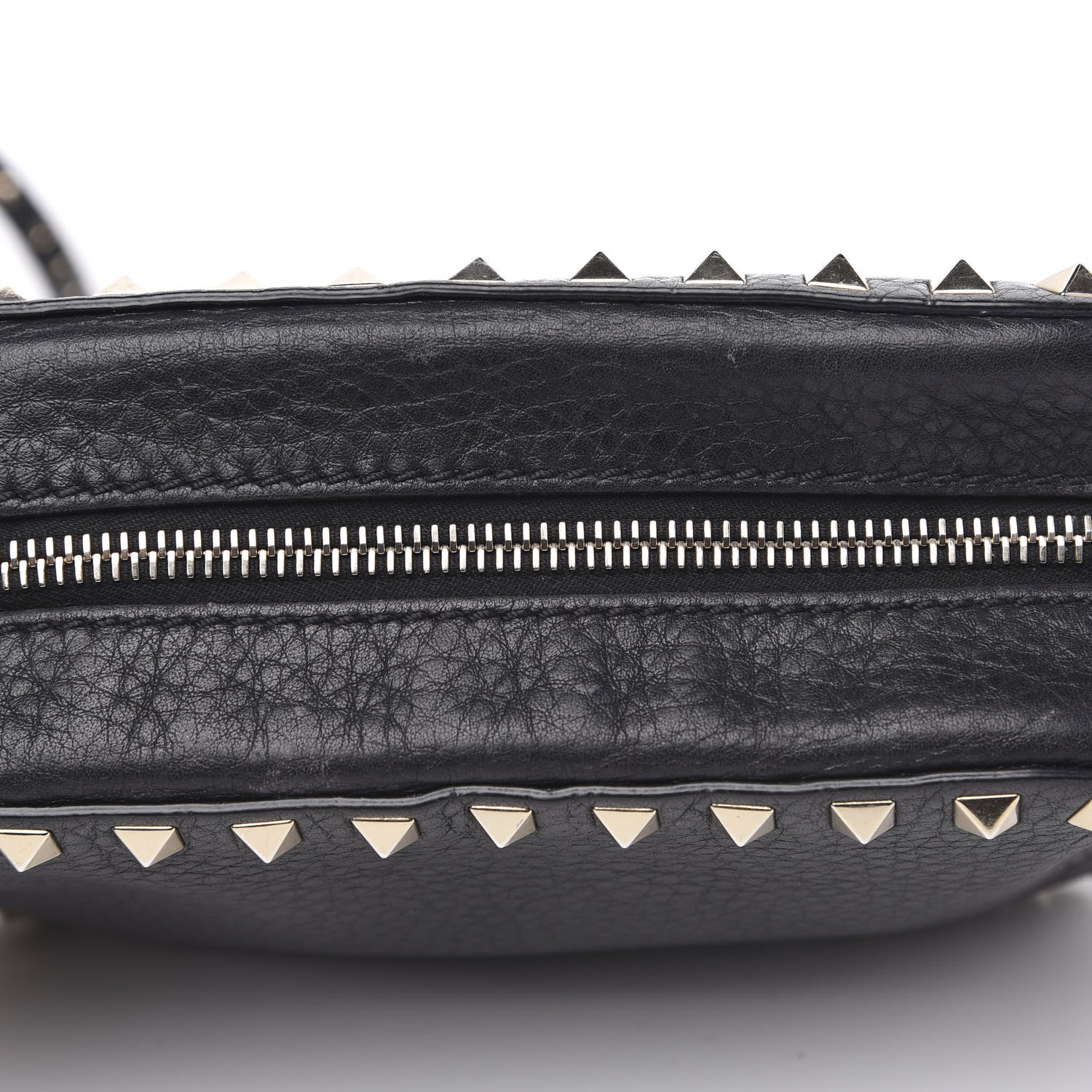 Valentino Garavani Pebbled Calfskin Rockstud Camera Crossbody Bag Black 13 of 14