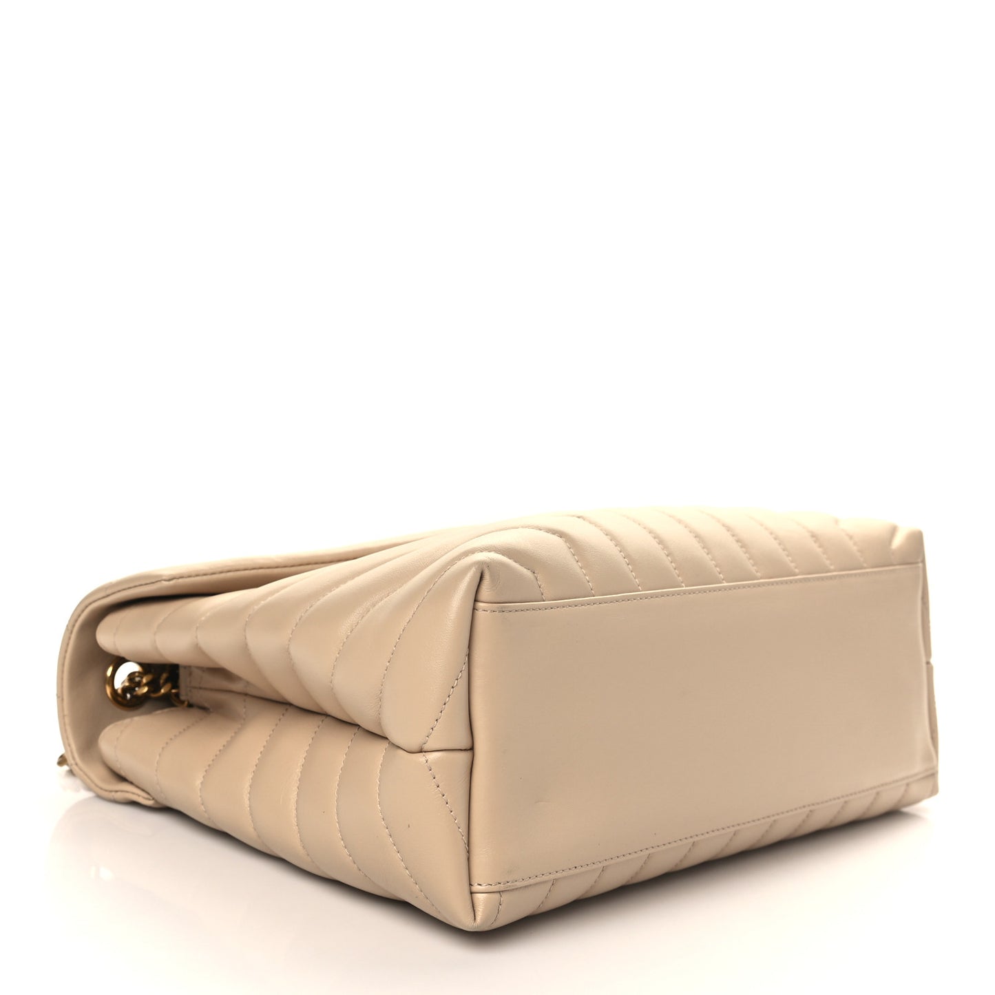 Calfskin Y Quilted Monogram Medium Loulou Chain Satchel Dark Beige