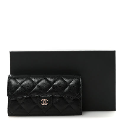 Chanel Caviar Quilted Medium Gusset Flap Wallet Black 9 of 9