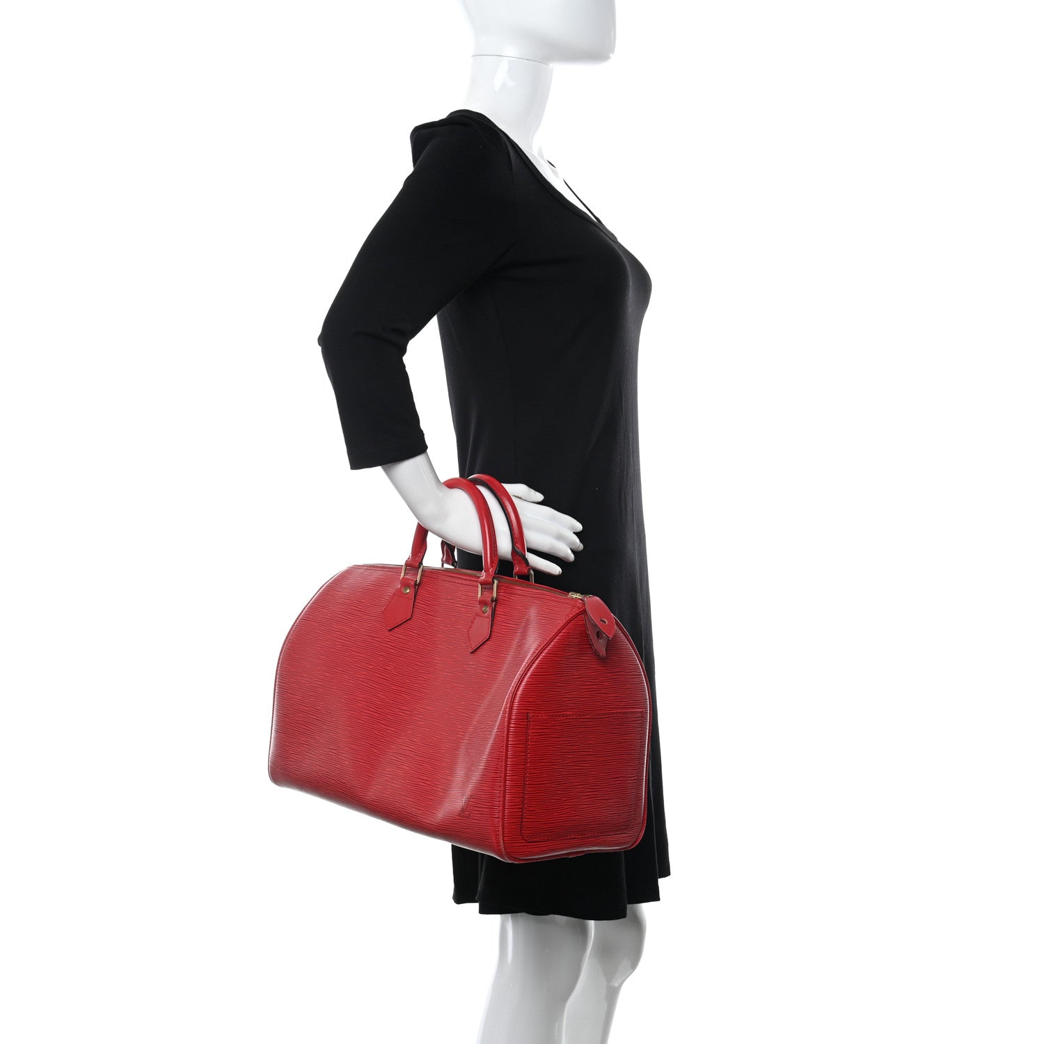 Louis Vuitton Epi Speedy 35 Castillan Red 2 of 11