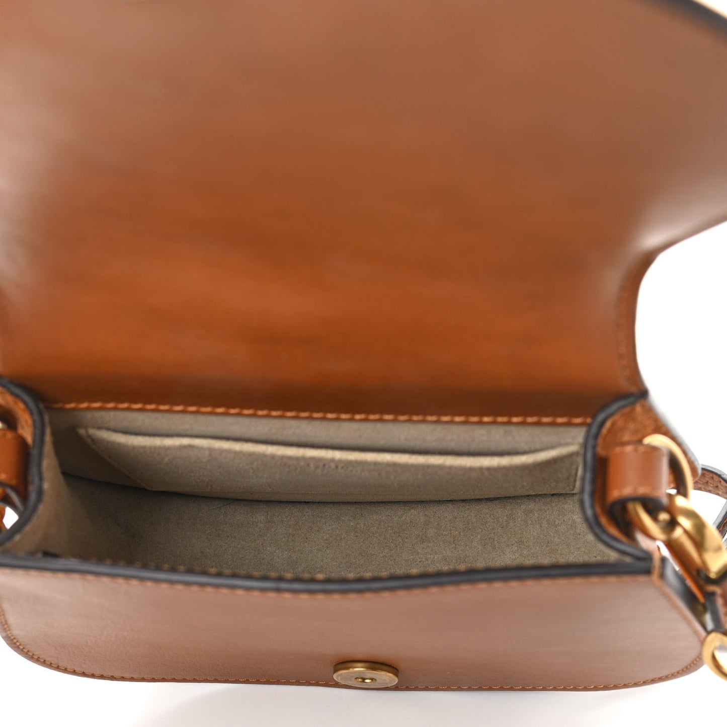 Calfskin Suede Small Nile Bracelet Bag Caramel