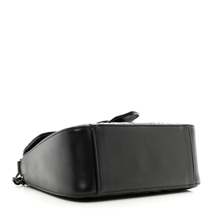 Gucci Calfskin Matelasse Monochrome Mini GG Marmont Top Handle Shoulder Bag Black 4 of 10