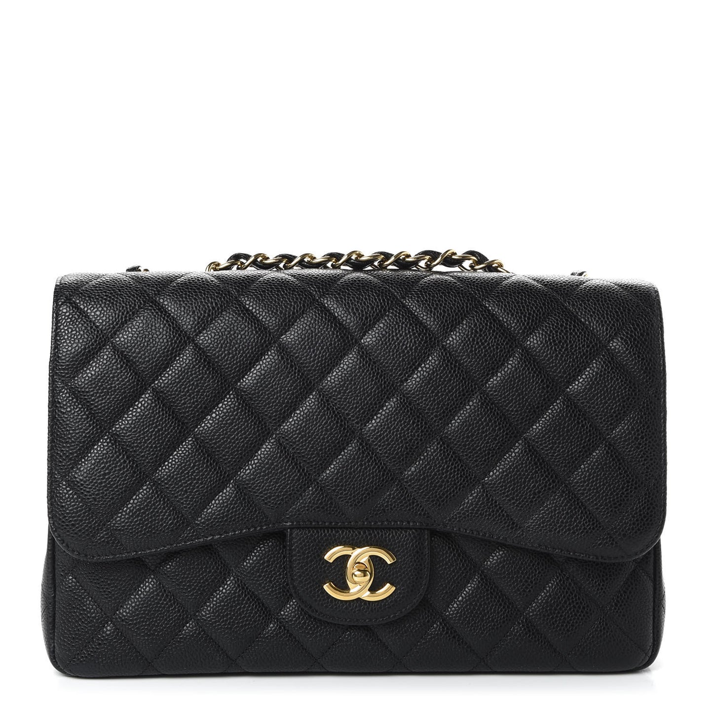 Caviar Quilted Jumbo Single Flap Black