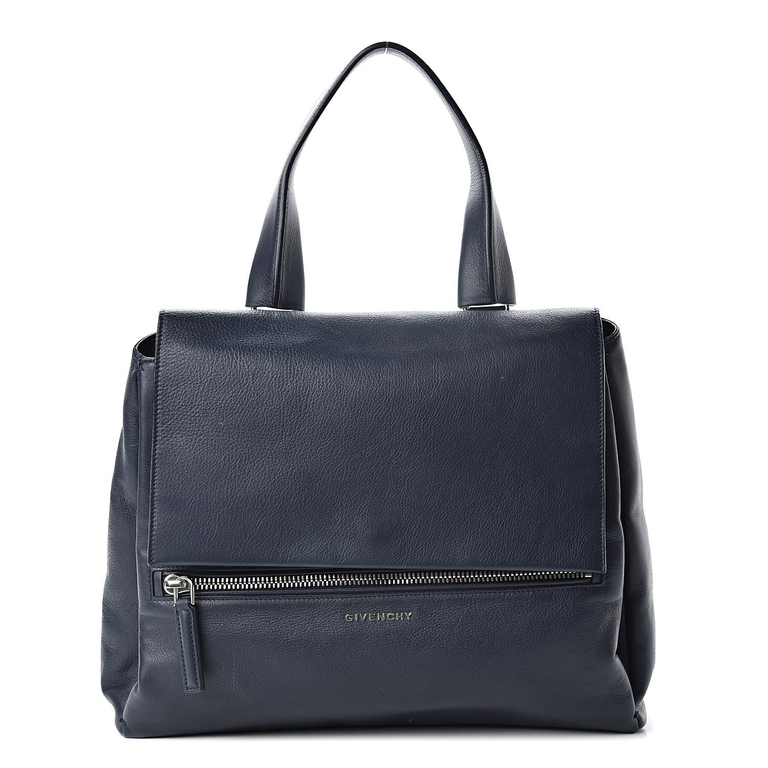 Givenchy Waxy Grained Calfskin Medium Pandora Pure Flap Bag Night Blue 1 of 15