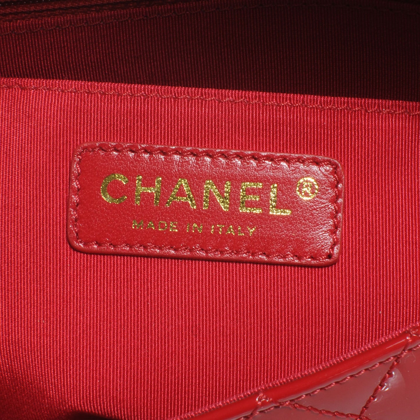 Patent Calfskin Quilted Valentine Charms Medium Single Flap Red