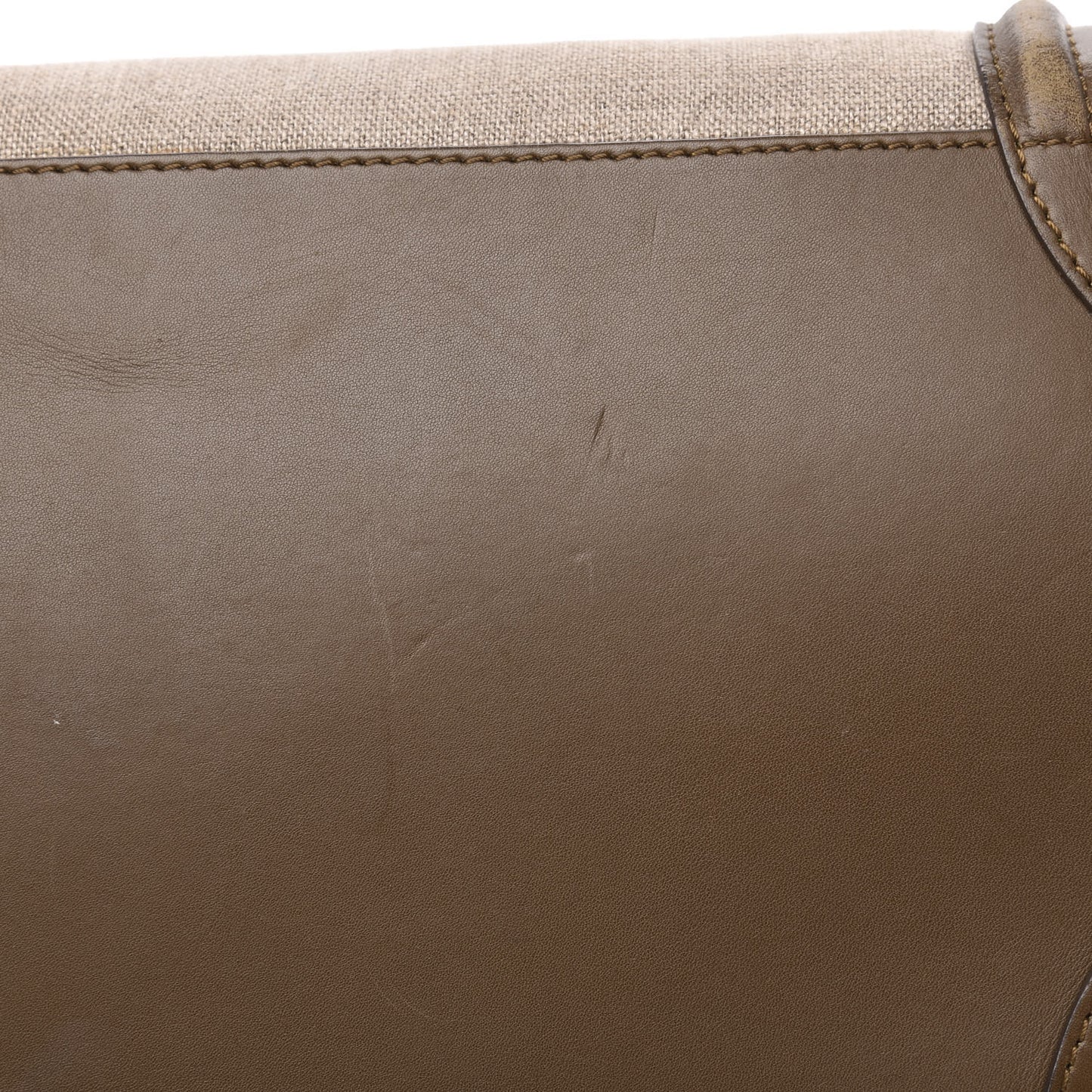Natural Canvas Smooth Calfskin Mini Luggage Brown