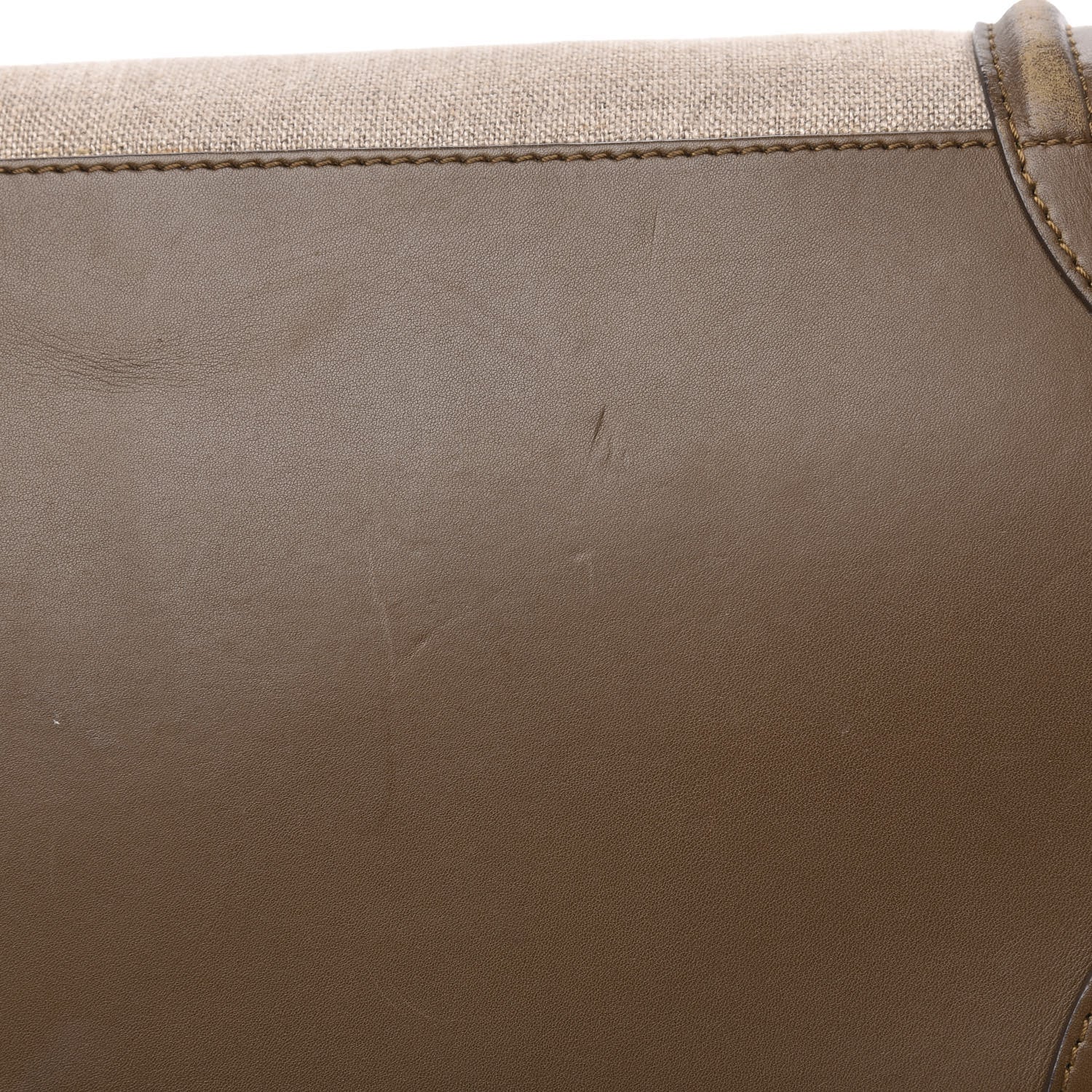 Celine Natural Canvas Smooth Calfskin Mini Luggage Brown 12 of 20