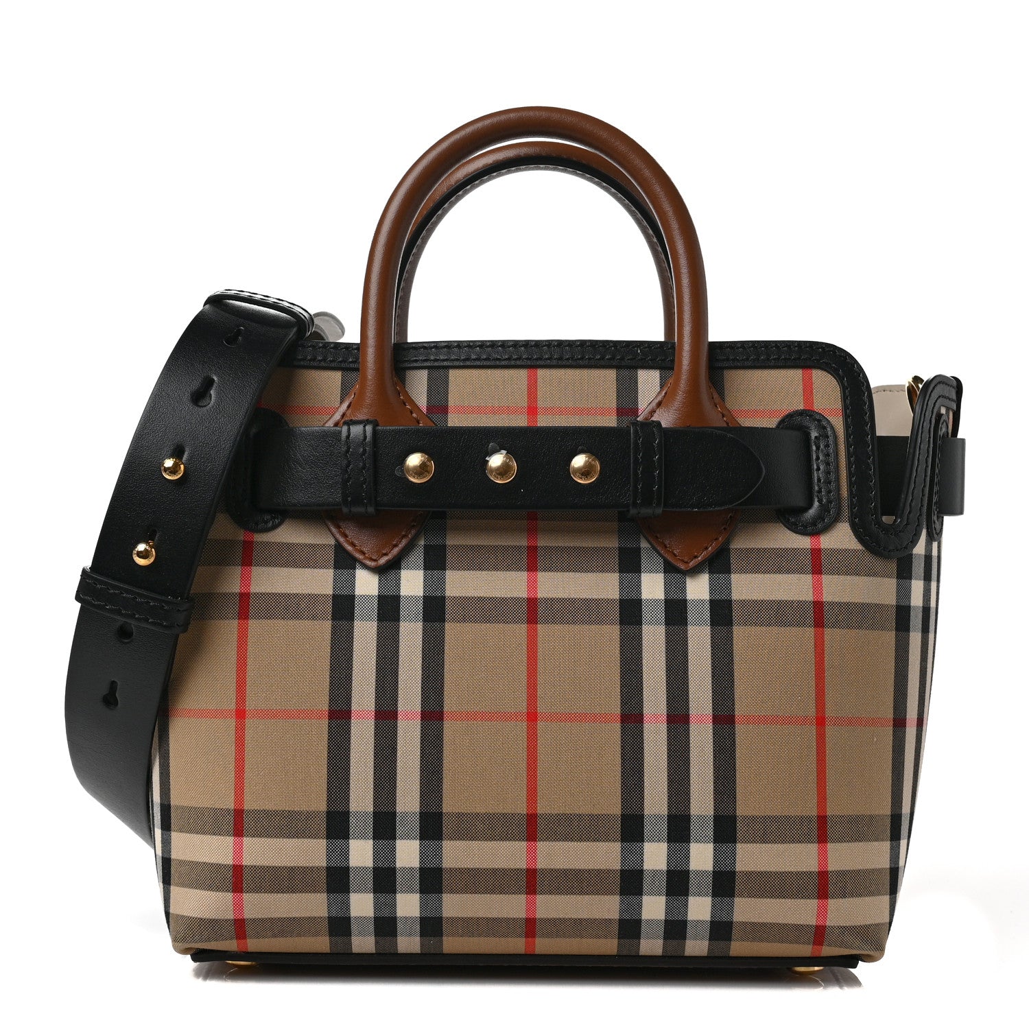 Burberry Calfskin Vintage Check Triple Stud Mini Belt Bag Archive Beige 1 of 9