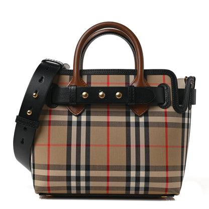 Burberry Calfskin Vintage Check Triple Stud Mini Belt Bag Archive Beige 1 of 9