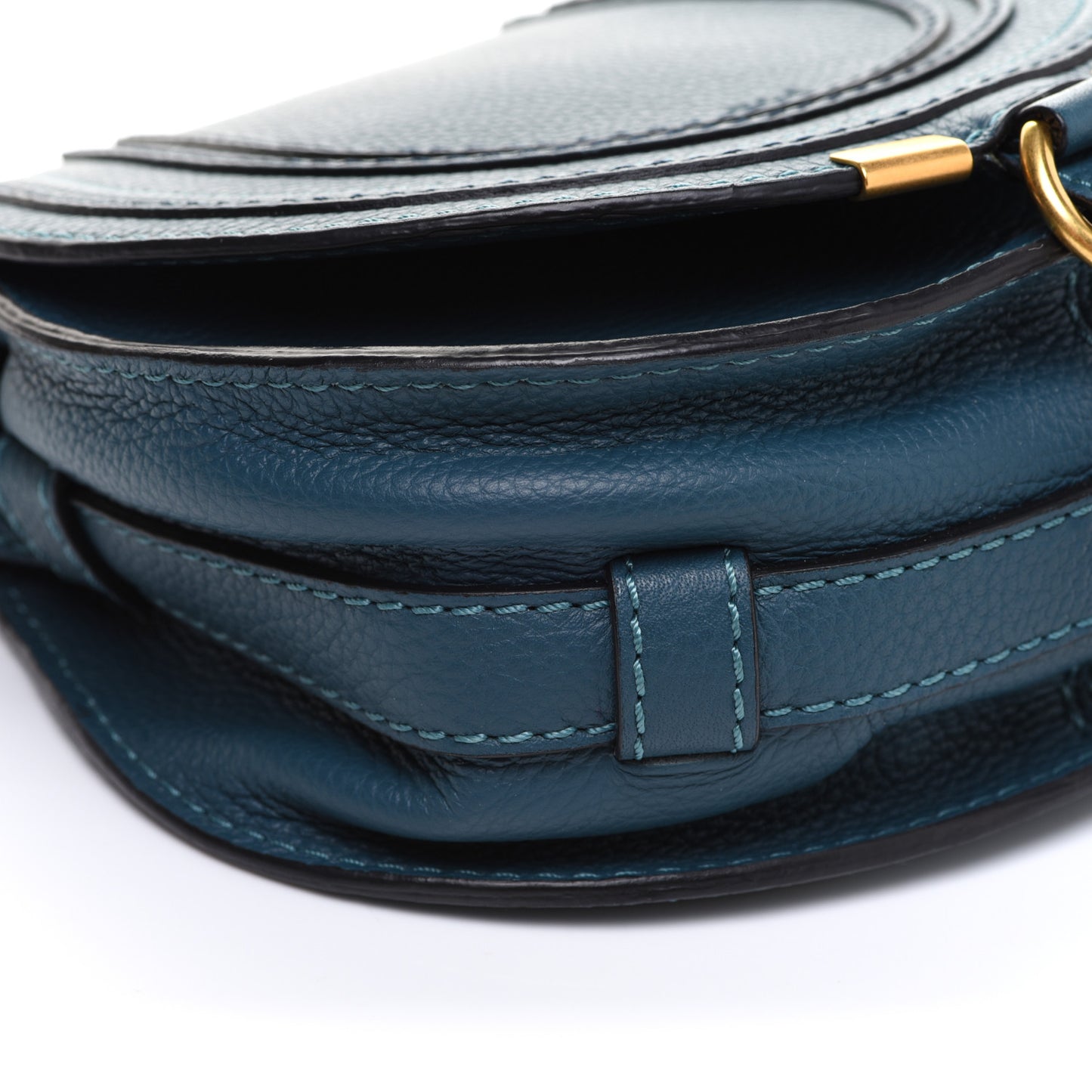 Calfskin Mini Marcie Round Crossbody Bag Teal
