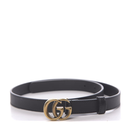 Gucci Calfskin Double G 20mm Belt 65 26 Black 1 of 5
