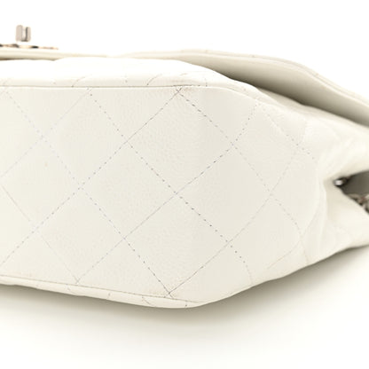 Chanel Caviar Quilted Jumbo Single Flap White 10 of 15