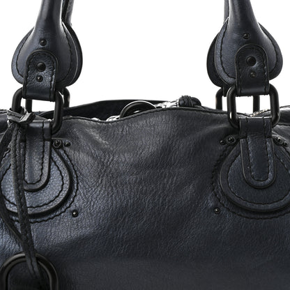 Chloe Metallic Calfskin Paddington Satchel Blue Nuit 7 of 9