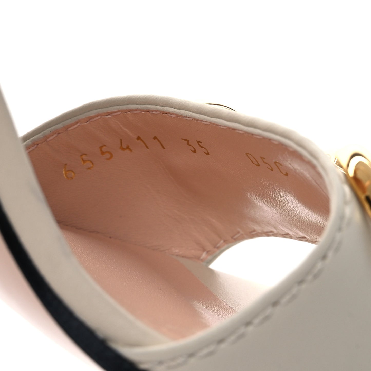 Nappa Horsebit Cross Strap 95mm Sandals 35 Mystic White