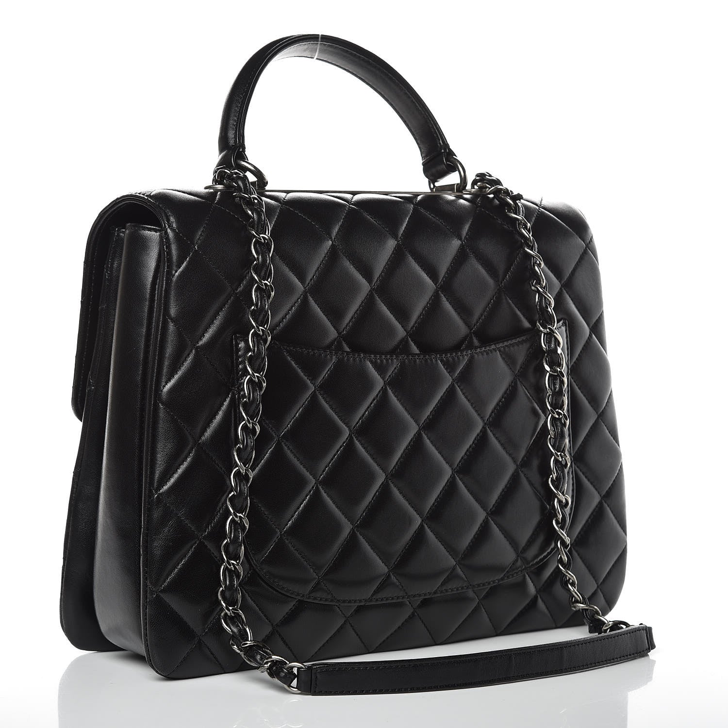 Chanel Lambskin Quilted Large Trendy CC Dual Handle Flap Bag Black 3 of 10