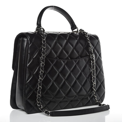 Chanel Lambskin Quilted Large Trendy CC Dual Handle Flap Bag Black 3 of 10