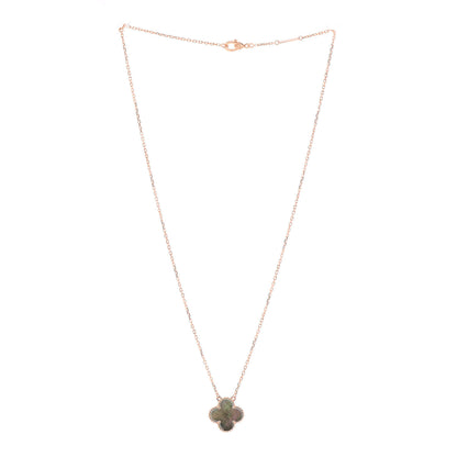Van Cleef & Arpels 18K Rose Gold Gray Mother of Pearl Vintage Alhambra Pendant Necklace 3 of 7