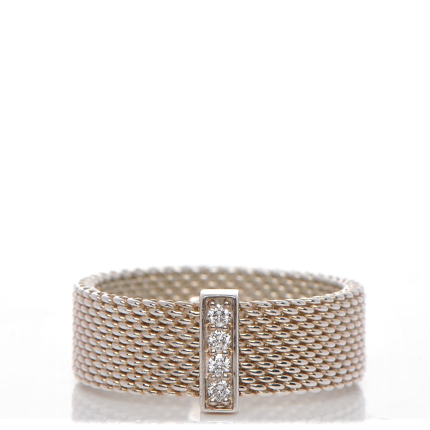 Sterling Silver Diamond Mesh Somerset Ring 57 8