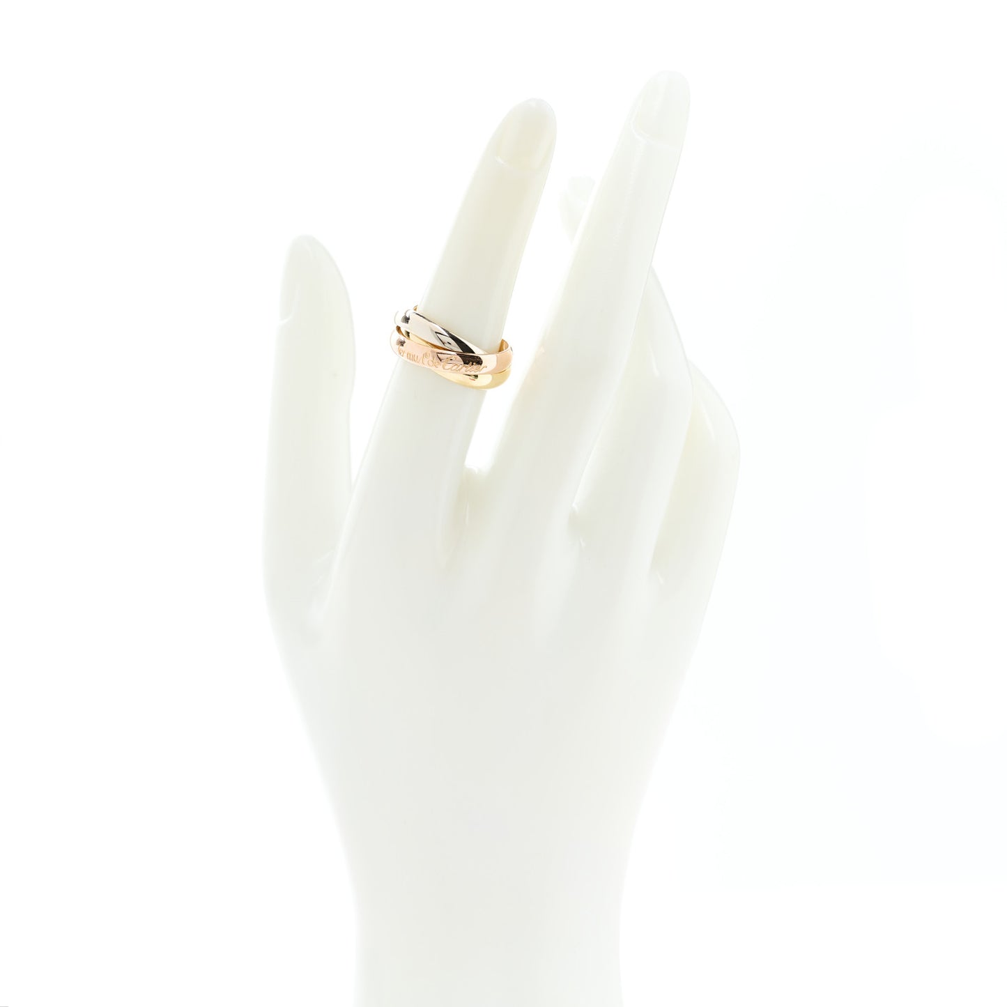 18K Pink Yellow White Gold Classic Les Must De Cartier Trinity Ring 52 6