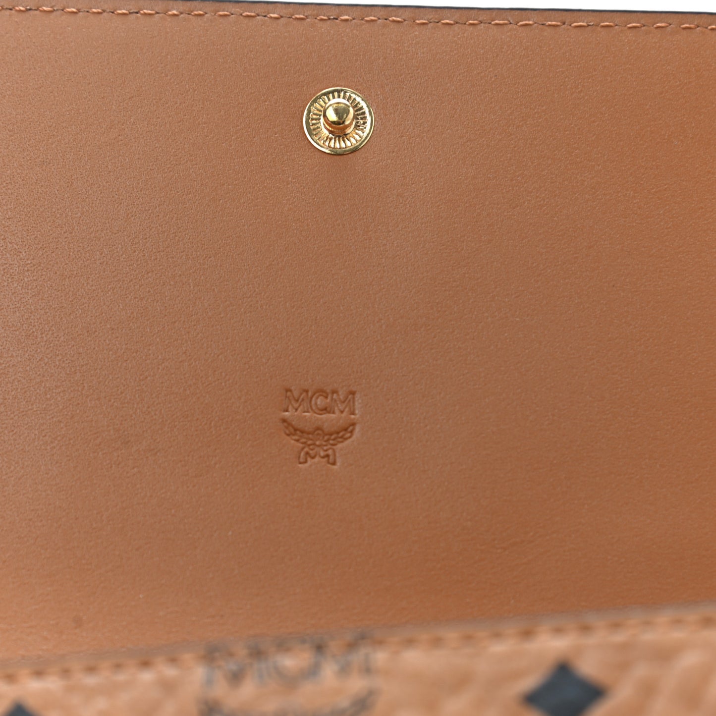 Visetos Large Trifold Flap Wallet Cognac