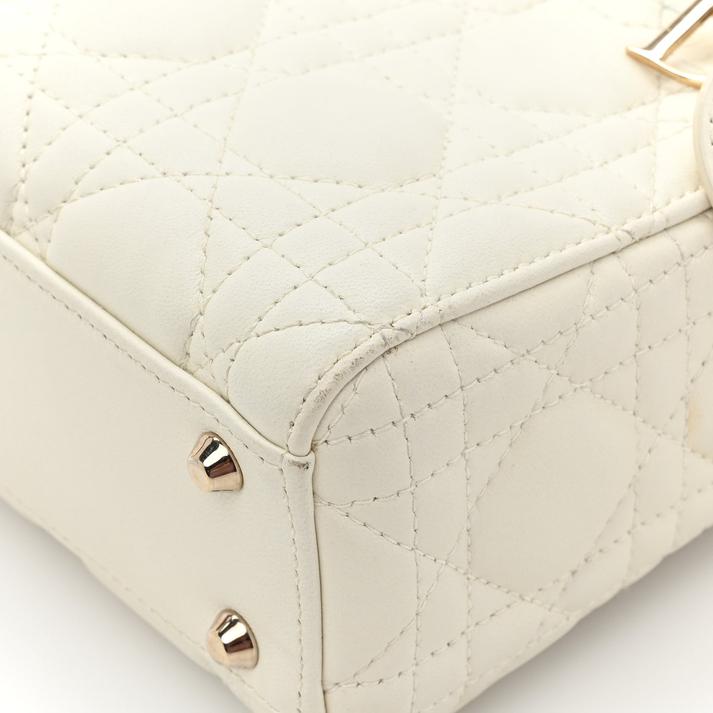 Lambskin Cannage DiorAmour Mini Lady Dior White