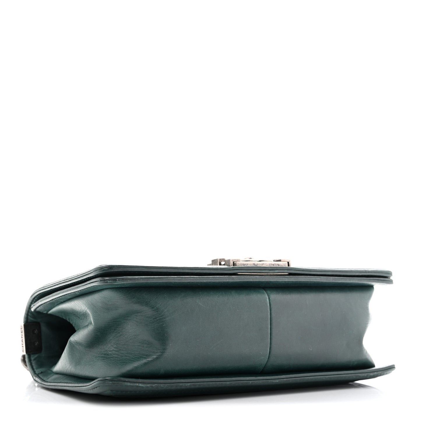 Calfskin Double Stitch Medium Boy Flap Green