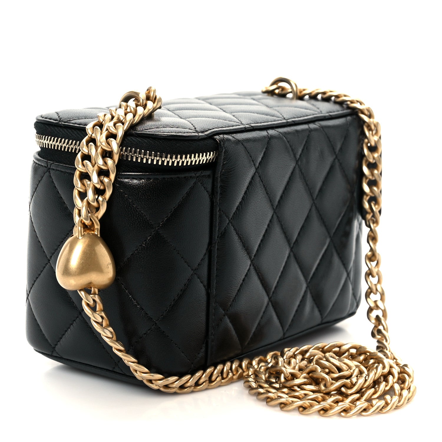 CHANEL ケース Chanel Lambskin Quilted Sweetheart Vanity Case Black 1786627
