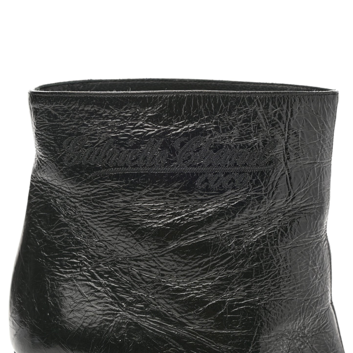 Satin Grosgrain Cap Toe Ruffle Boots 37.5 Black 38 Black