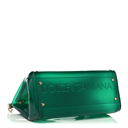 Dolce & Gabbana Rubber Semi Transparent Miss Sicily Satchel Verde 4 of 14