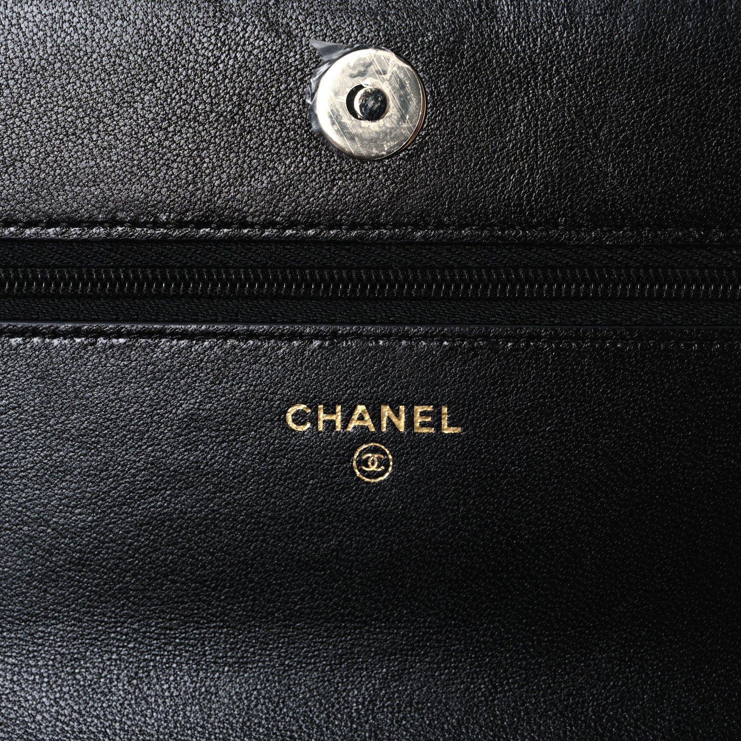 Chanel Lambskin Quilted Crystal CC Wallet On Chain WOC Black 6 of 11