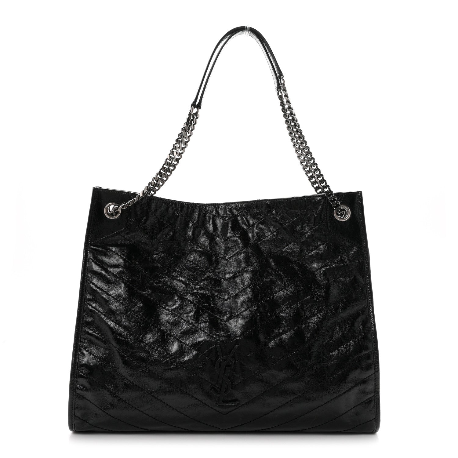 Saint Laurent Crinkled Calfskin Matelasse Monogram Large Niki Shopper Tote Black 1 of 11
