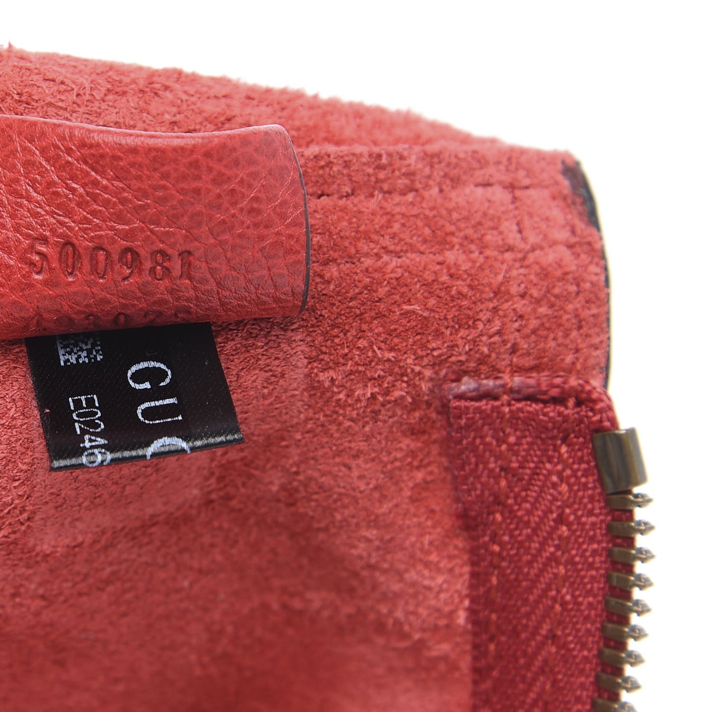 Pebbled Calfskin Medium Logo Portfolio Clutch Hibiscus Red