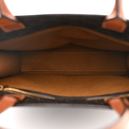 Celine Triomphe Canvas Calfskin Small Vertical Cabas Tan 5 of 10